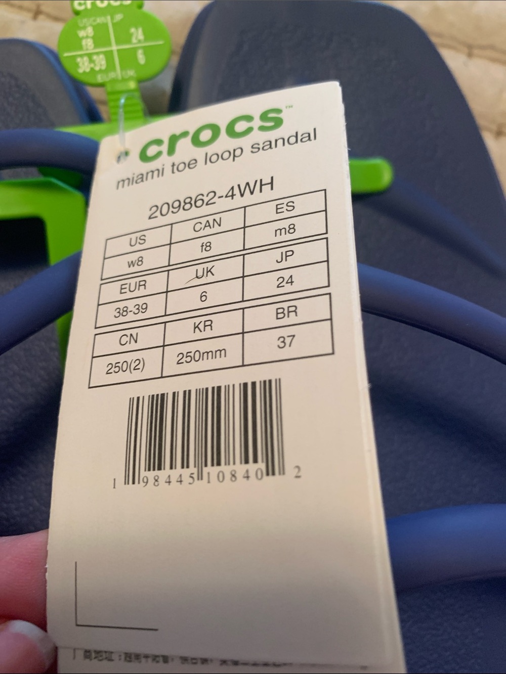 CROCS Navy Blue Multi-Strap Slide Sandals - Picture 4 of 4